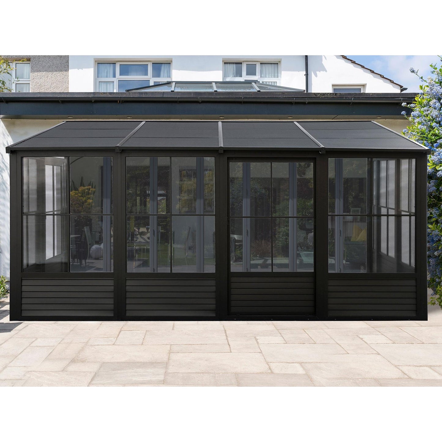 Florence Aluminum Wall Mounted Sunroom Metal Roof 10 x 16 ft. | Gazebo PenGuin-Delightful Yard