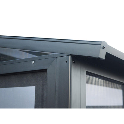 Florence Aluminum Wall Mounted Sunroom Metal Roof 10 x 16 ft. | Gazebo PenGuin-Delightful Yard