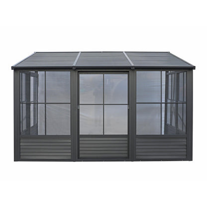 Florence Aluminum Wall Mounted Sunroom Metal Roof 10 x 12 ft. | Gazebo PenGuin-Delightful Yard