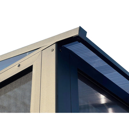 Florence Aluminum Wall Mounted Sunroom PC Roof 10 x 12 ft. | Gazebo PenGuin-Delightful Yard