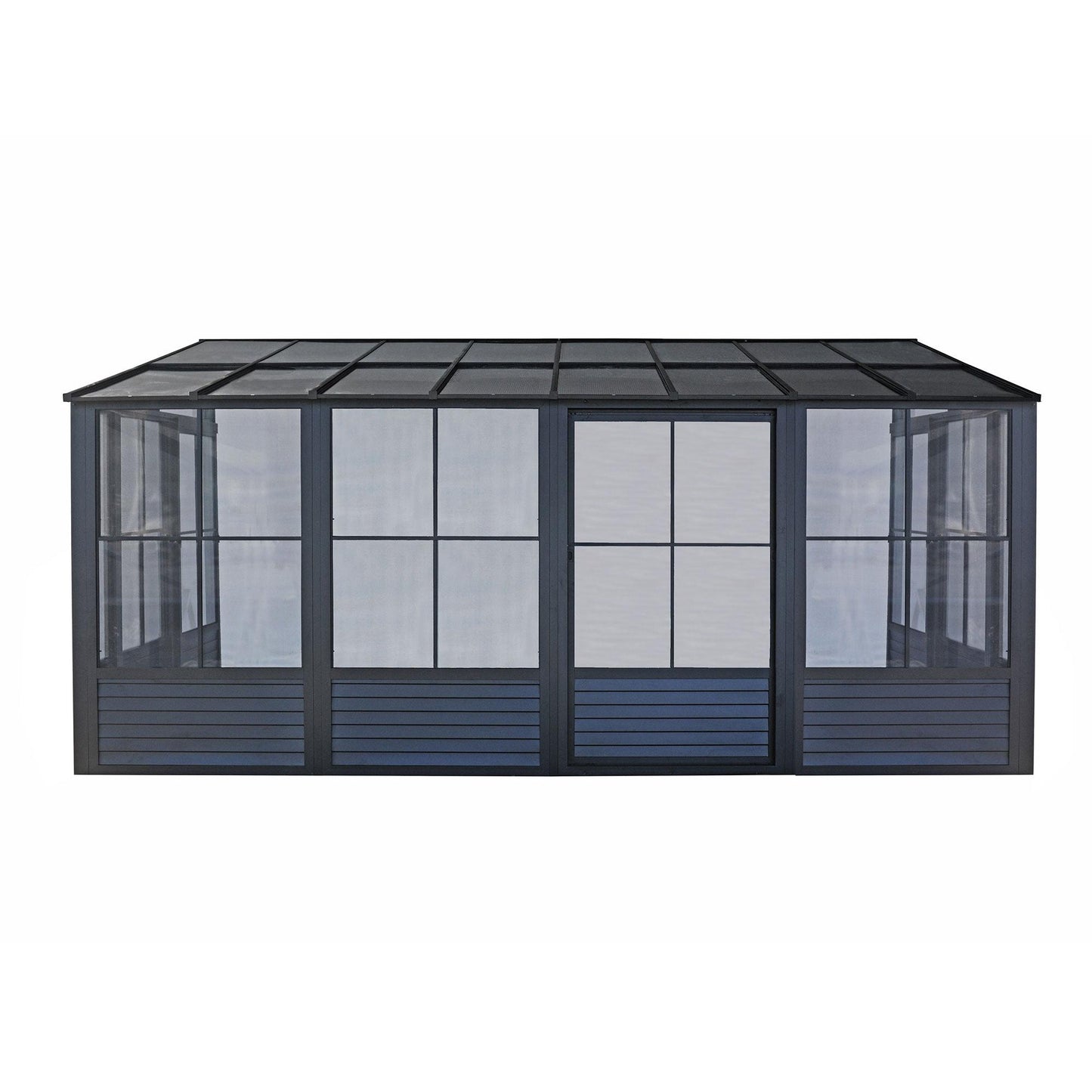 Florence Aluminum Wall Mounted Sunroom PC Roof 10 x 16 ft. | Gazebo PenGuin-Delightful Yard
