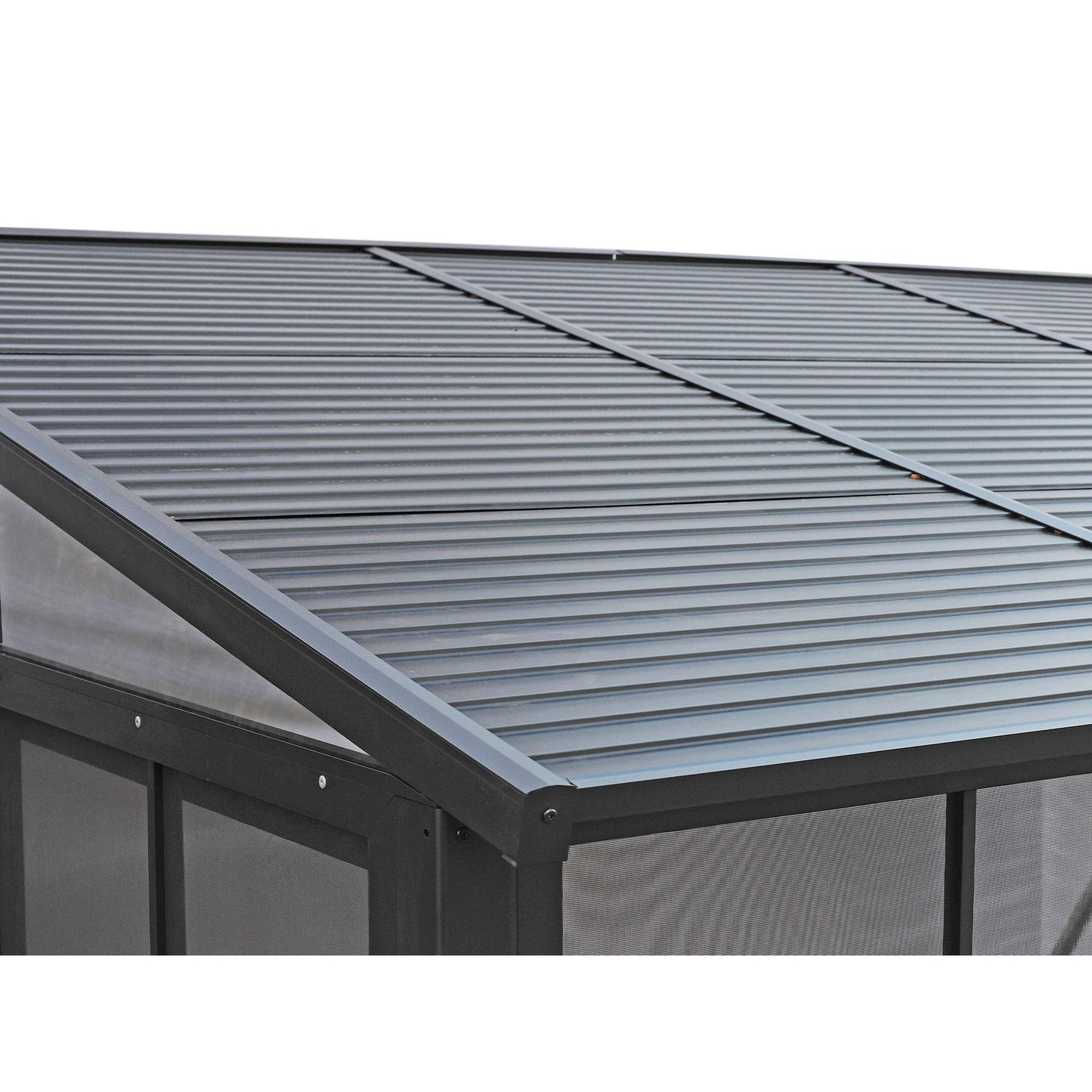 Florence Aluminum Wall Mounted Sunroom PC Roof 10 x 16 ft. | Gazebo PenGuin-Delightful Yard
