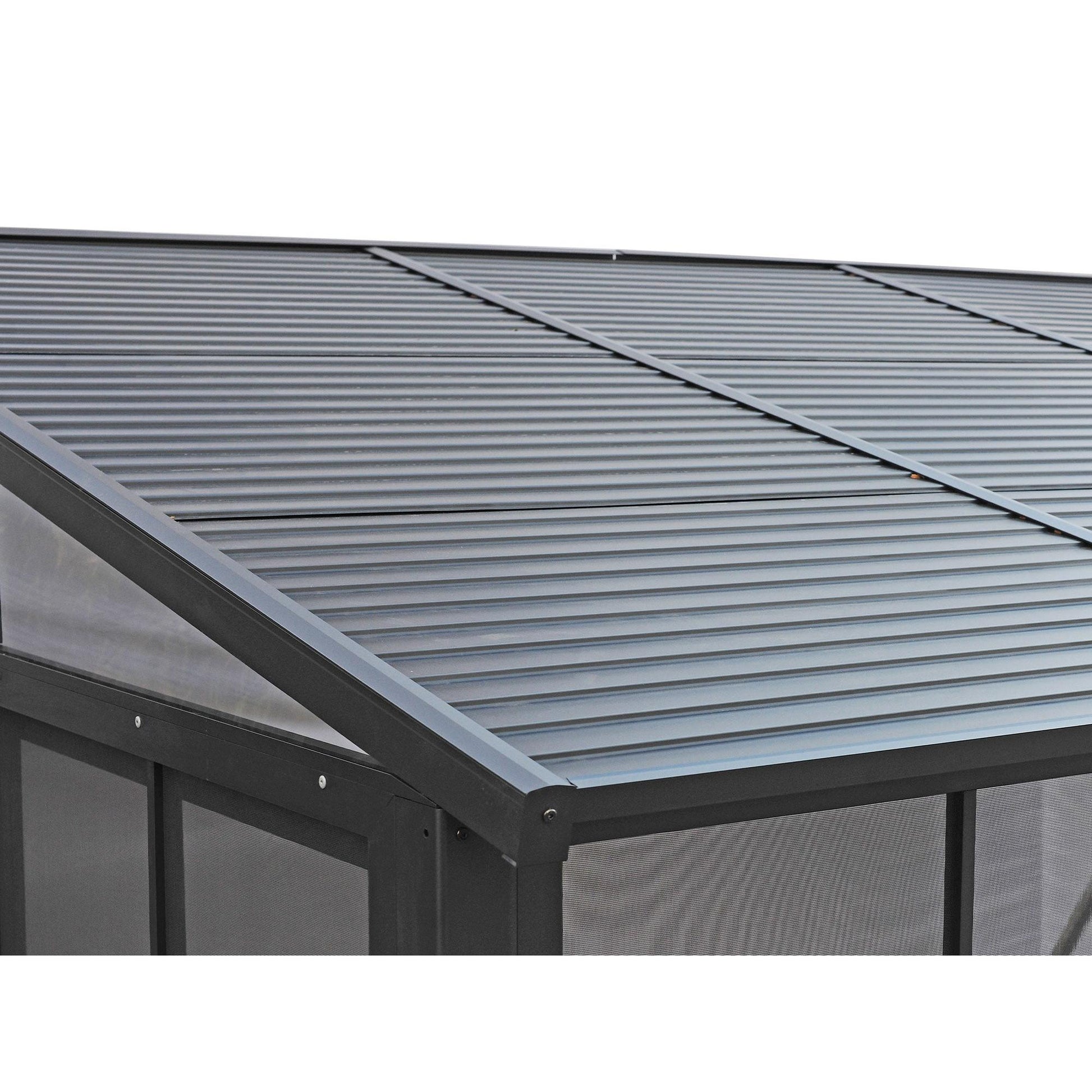 Florence Aluminum Wall Mounted Sunroom PC Roof 10 x 16 ft. | Gazebo PenGuin-Delightful Yard