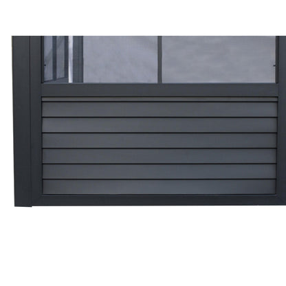 Florence Aluminum Wall Mounted Sunroom PC Roof 10 x 16 ft. | Gazebo PenGuin-Delightful Yard