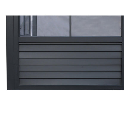 Florence Aluminum Wall Mounted Sunroom PC Roof 8 x 12 ft. | Gazebo PenGuin-Delightful Yard