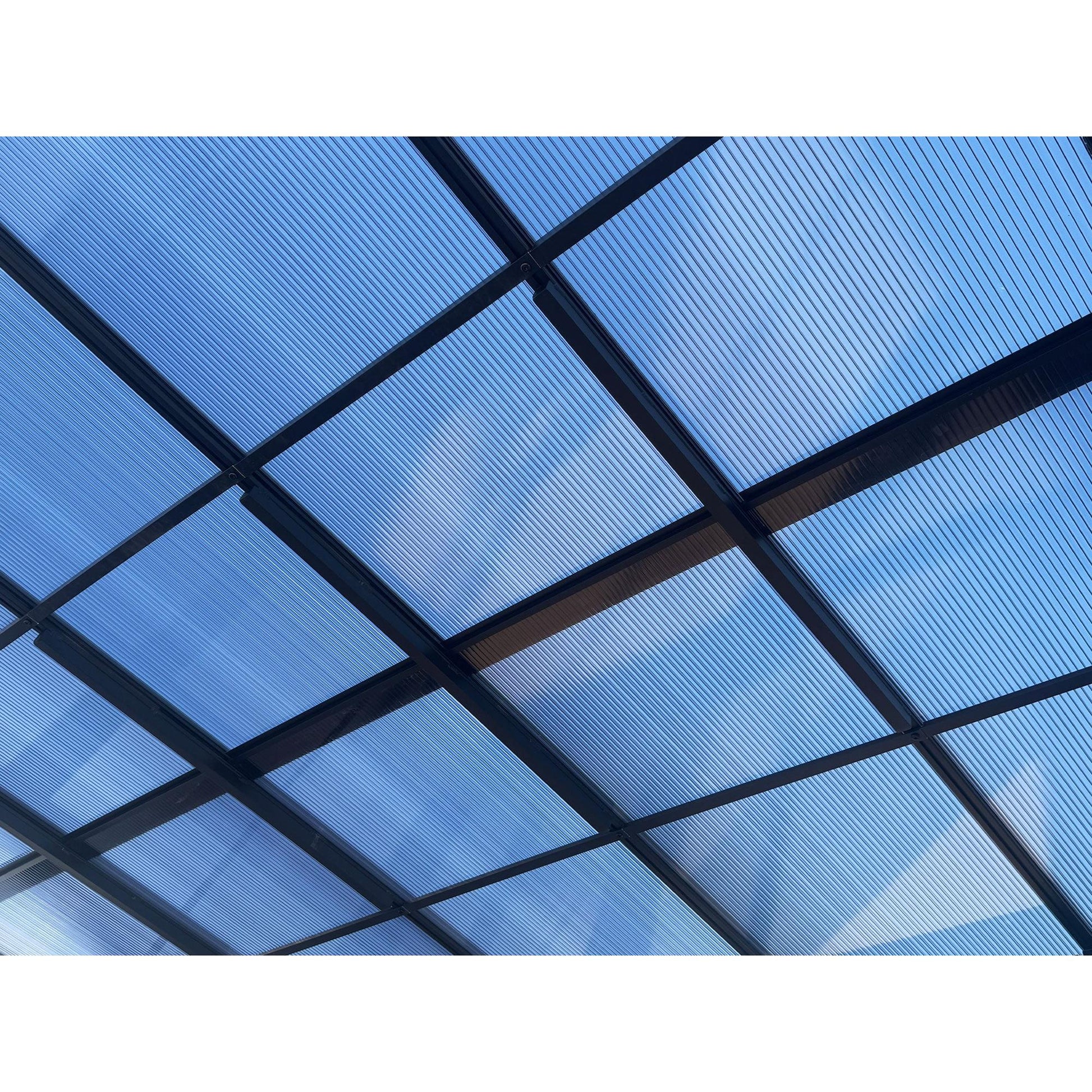 Florence Aluminum Wall Mounted Sunroom PC Roof 8 x 12 ft. | Gazebo PenGuin-Delightful Yard