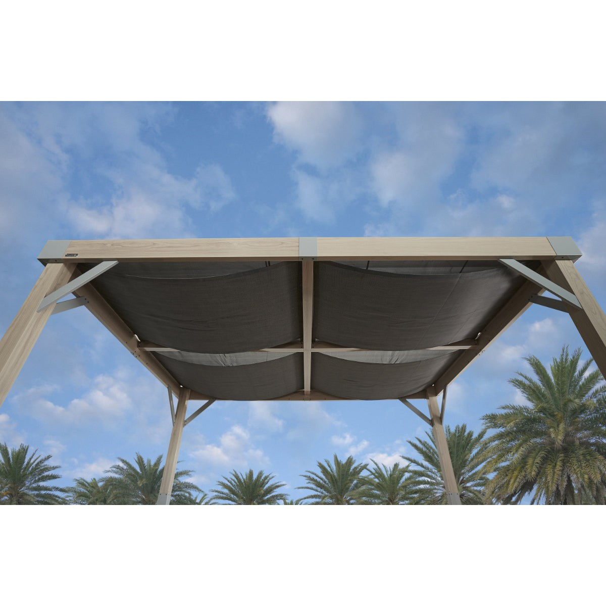 Fontana Wood Finish Aluminum 10 x 12 ft Pergola| Sojag-Delightful Yard