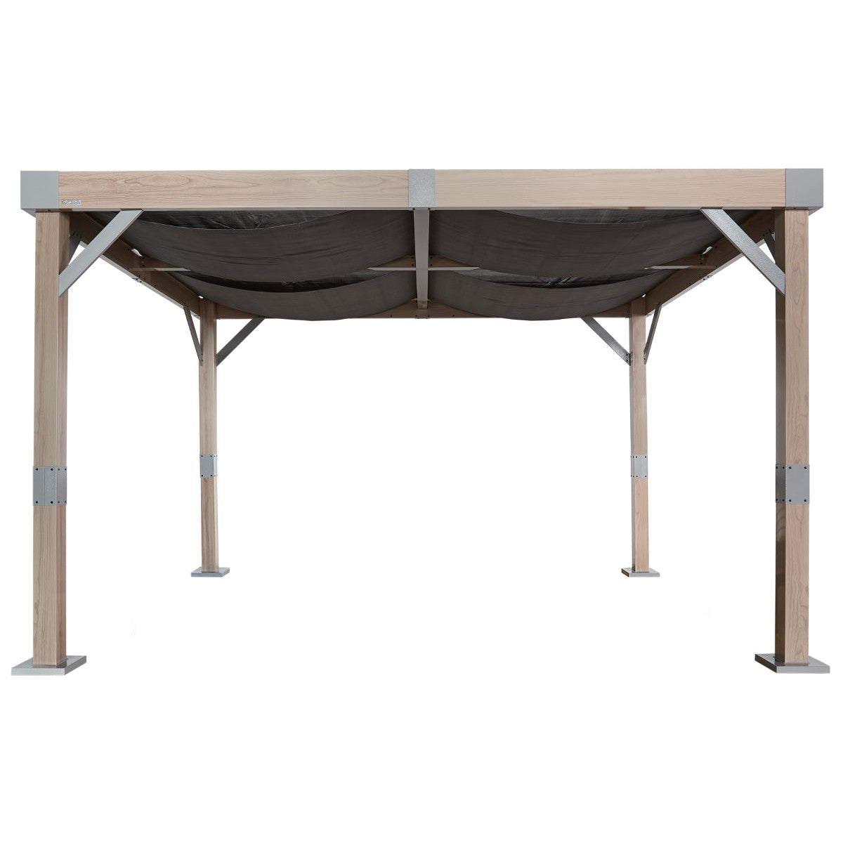 Fontana Wood Finish Aluminum 10 x 12 ft Pergola| Sojag-Delightful Yard