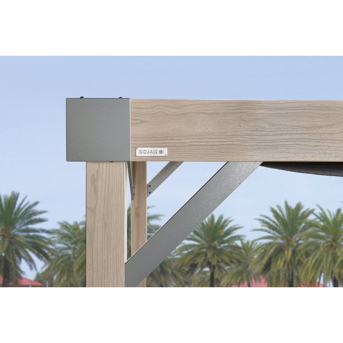 Fontana Wood Finish Aluminum 10 x 12 ft Pergola| Sojag-Delightful Yard