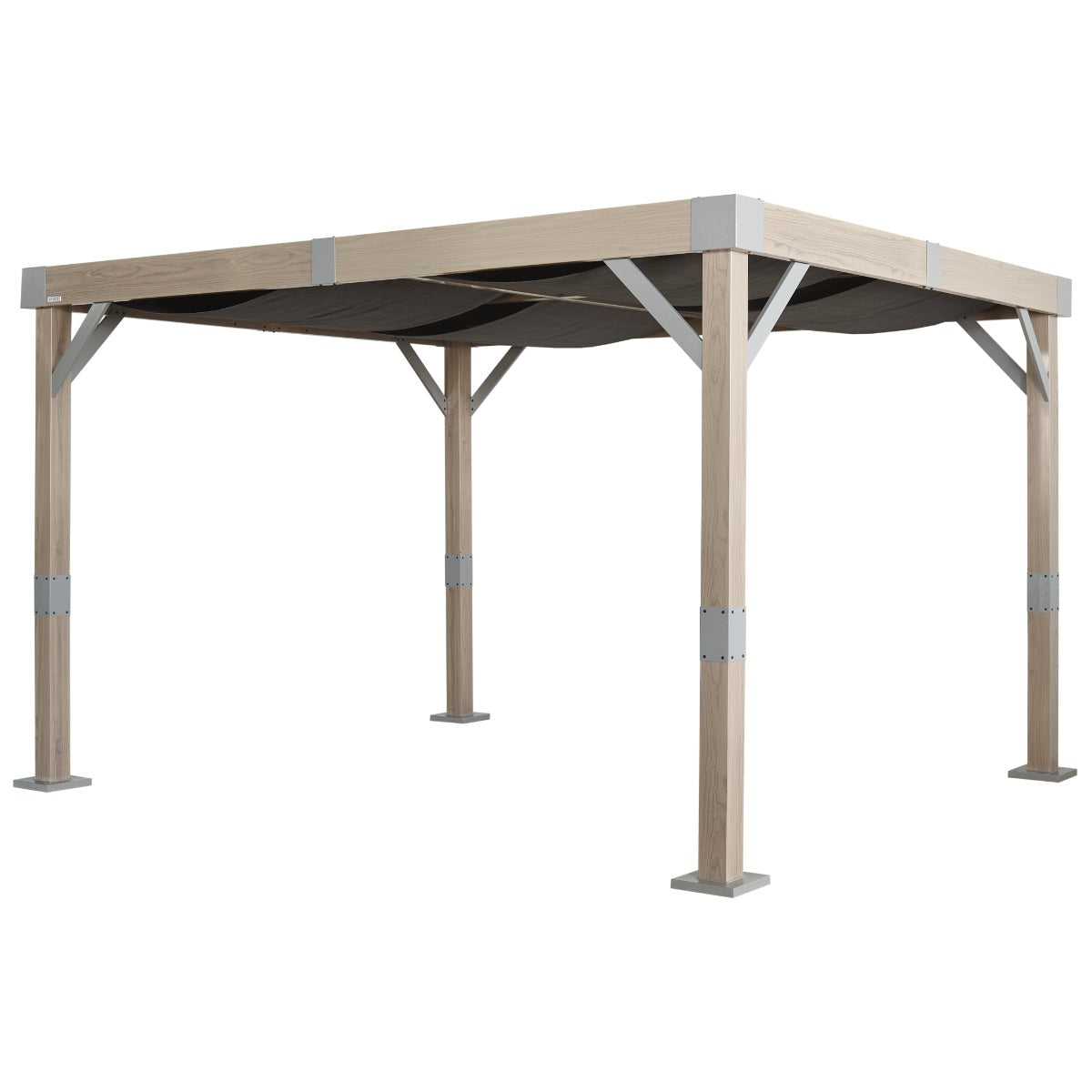 Fontana Wood Finish Aluminum 10 x 12 ft Pergola| Sojag-Delightful Yard