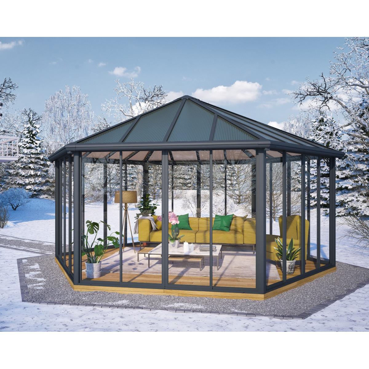 Garda Enclosed Gazebo Solarium 17 x 20 ft. | Palram-Canopia-Delightful Yard