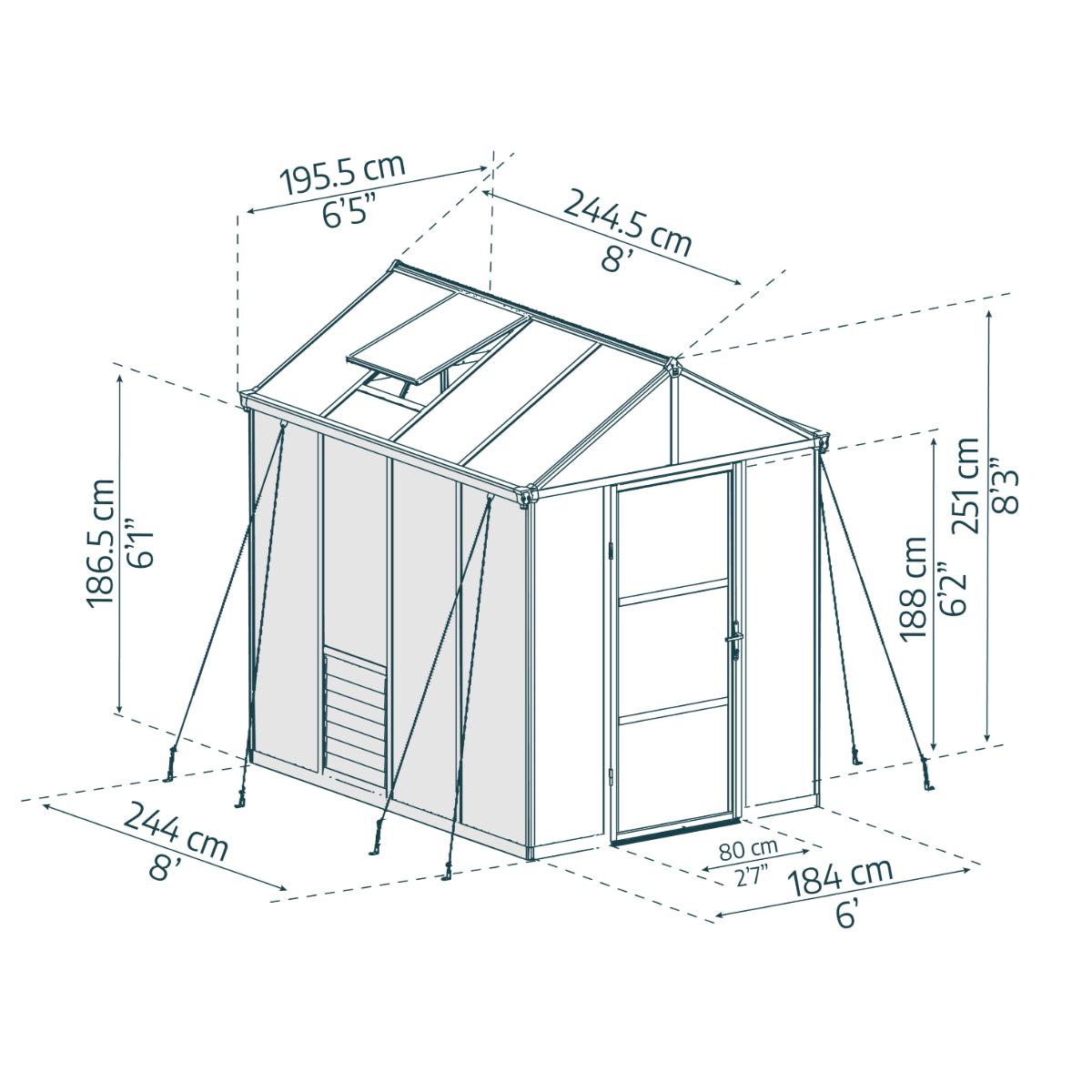 Glory Deluxe Polycarbonate Greenhouse 6 x 8 ft. | Palram-Canopia-Delightful Yard