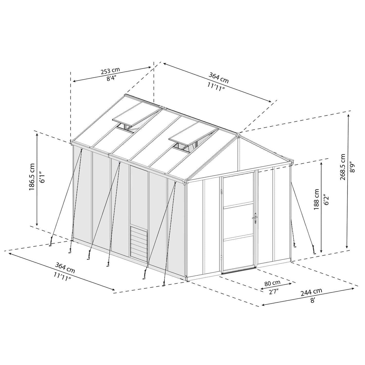 Glory Deluxe Greenhouse 8 x 12 ft. | Palram-Canopia - Delightful Yard