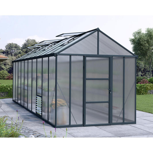 Glory Deluxe Polycarbonate Greenhouse 8 x 20 ft. | Palram-Canopia-Delightful Yard