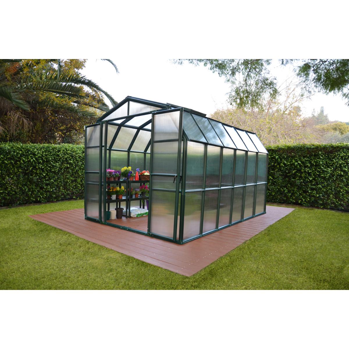 Grand Gardener Polycarbonate Greenhouse 8 x 12 ft. | Rion by Palram-Canopia-Delightful Yard