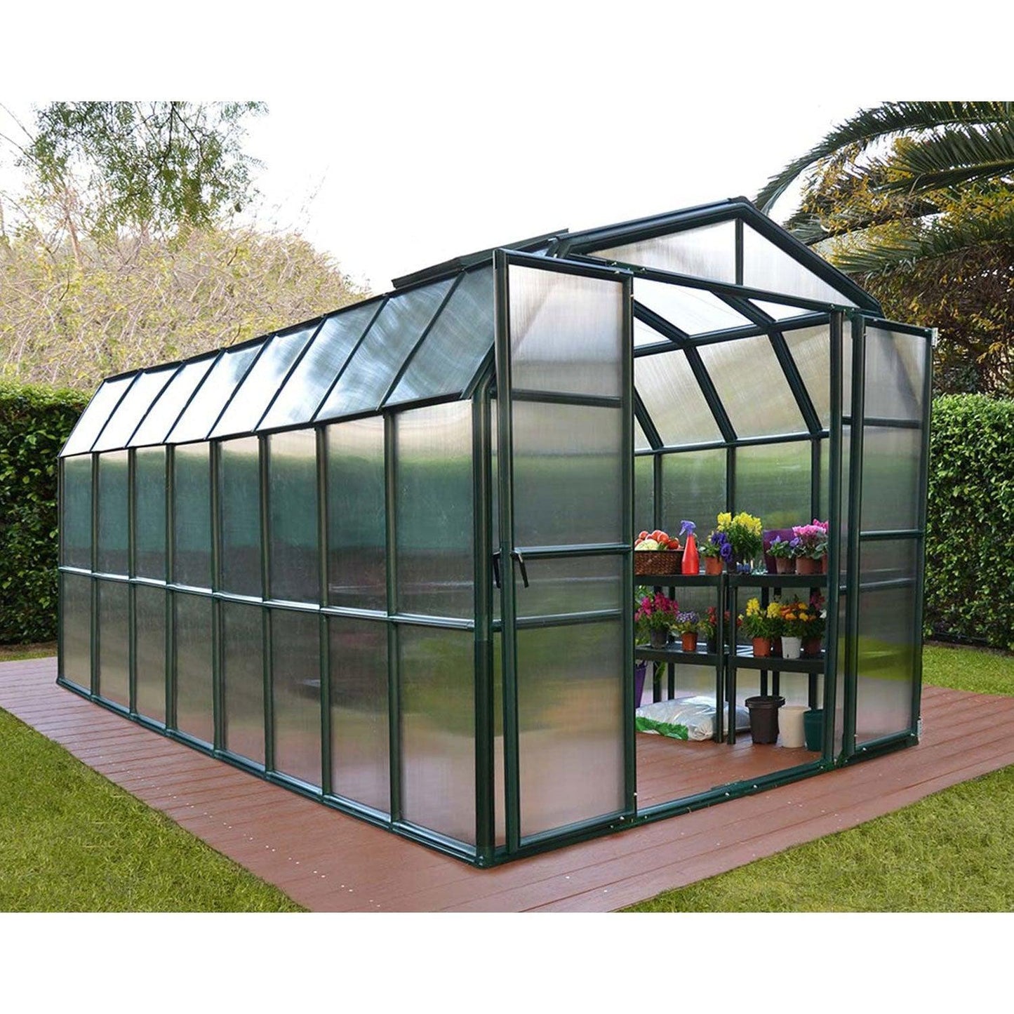 Rion Grand Gardener Greenhouse 8 x 16 ft. - Delightful Yard