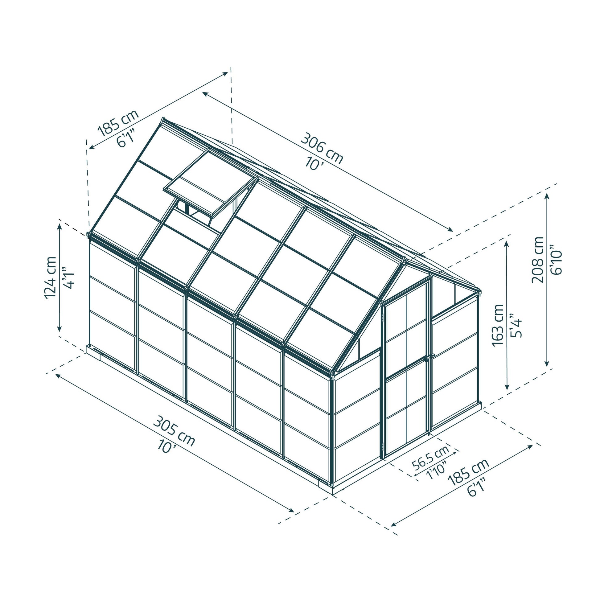 Harmony Polycarbonate Greenhouse 6 x 10 ft. | Palram-Canopia-Delightful Yard