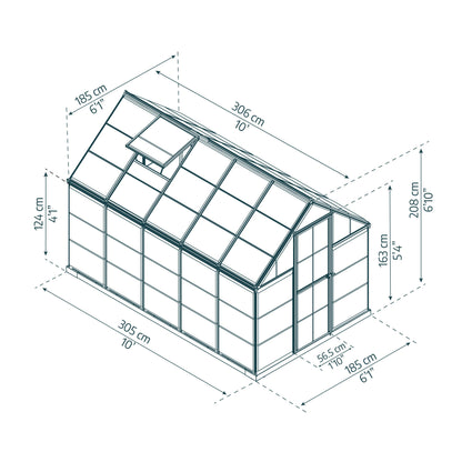 Harmony Polycarbonate Greenhouse 6 x 10 ft. | Palram-Canopia-Delightful Yard