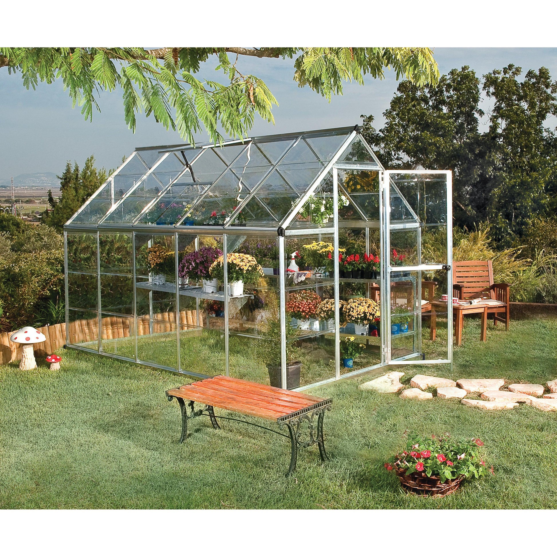 Harmony Polycarbonate Greenhouse 6 x 10 ft. | Palram-Canopia-Delightful Yard