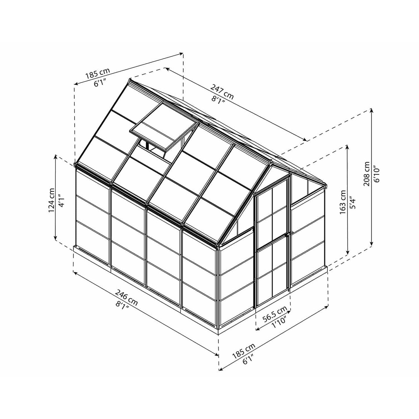 Harmony Greenhouse 6 x 8 ft. Grey Frame | Palram-Canopia - Delightful Yard