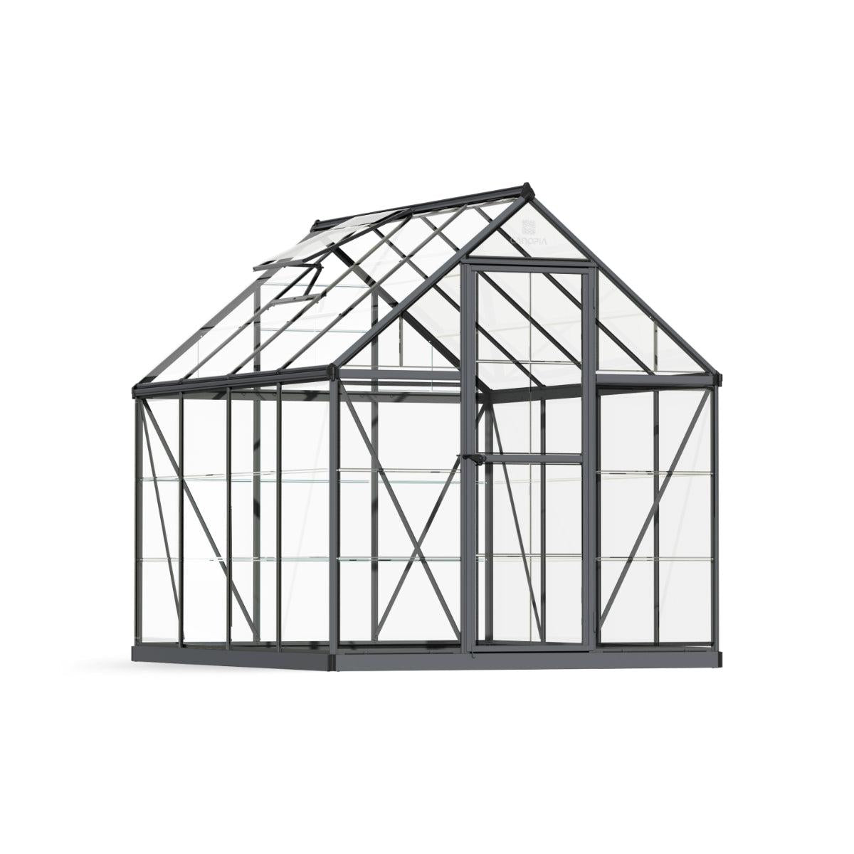 Harmony Polycarbonate Greenhouse 6 x 8 ft. Grey Frame | Palram-Canopia-Delightful Yard