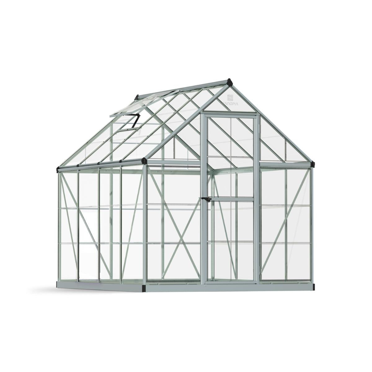 Harmony Polycarbonate Greenhouse 6 x 8 ft. Silver Frame | Palram-Canopia-Delightful Yard