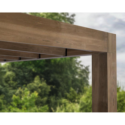 Helsinki Cedar Wood Patio Covers 10 x 32 ft. Solid Panels | Palram-Canopia-Delightful Yard