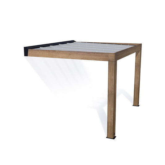 Helsinki Cedar Wood Patio Covers 10 x 11 ft. Solid Panels | Palram-Canopia-Delightful Yard