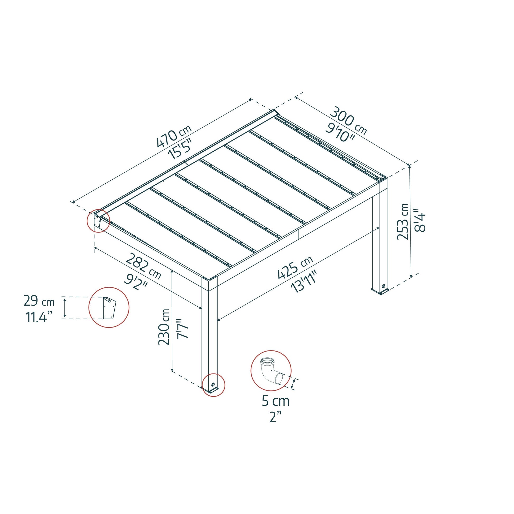 Helsinki Cedar Wood Patio Covers 10 x 15 ft. Solid Panels | Palram-Canopia-Delightful Yard