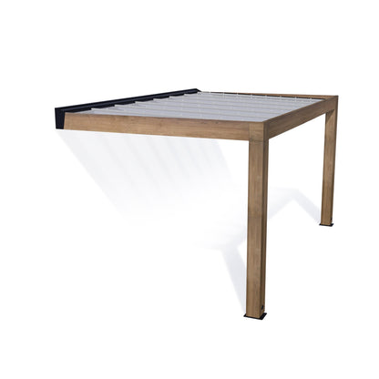 Helsinki Cedar Wood Patio Covers 10 x 15 ft. Solid Panels | Palram-Canopia-Delightful Yard