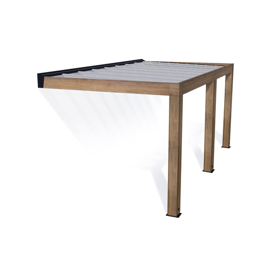 Helsinki Cedar Wood Patio Covers 10 x 17 ft. Solid Panels | Palram-Canopia-Delightful Yard