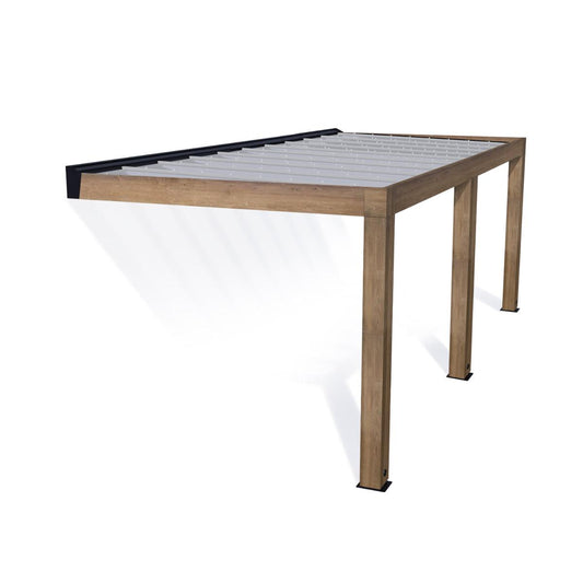 Helsinki Cedar Wood Patio Covers 10 x 22 ft. Solid Panels | Palram-Canopia-Delightful Yard
