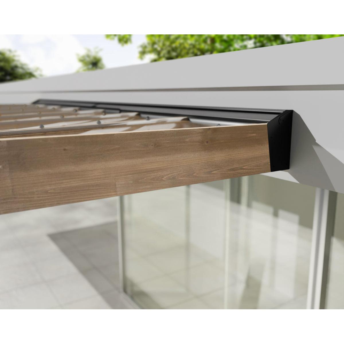 Helsinki Cedar Wood Patio Covers 10 x 32 ft. Solid Panels | Palram-Canopia-Delightful Yard