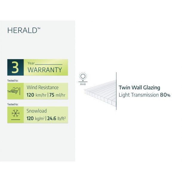 Herald Door Awning 7 x 5 ft. TwinWall Panel | Palram-Canopia-Delightful Yard