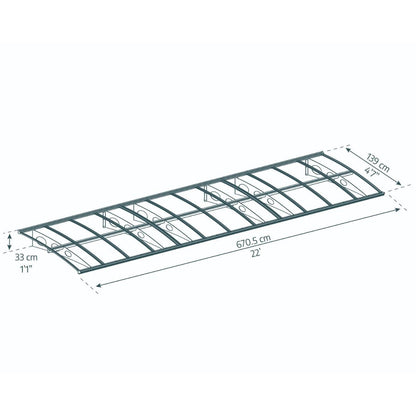 Herald Door Awning 7 x 5 ft. TwinWall Panel | Palram-Canopia-Delightful Yard