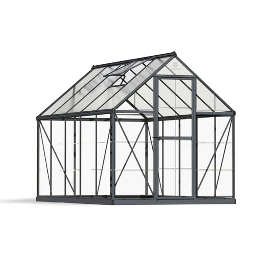 Hybrid Polycarbonate Greenhouse 6 x 10 ft. Grey Frame | Palram-Canopia-Delightful Yard