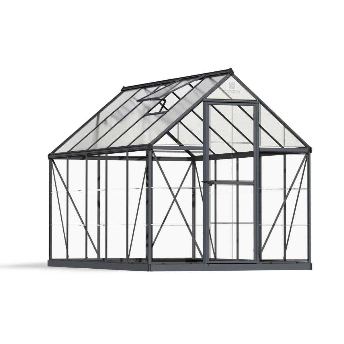 Hybrid Polycarbonate Greenhouse 6 x 10 ft. Grey Frame | Palram-Canopia-Delightful Yard