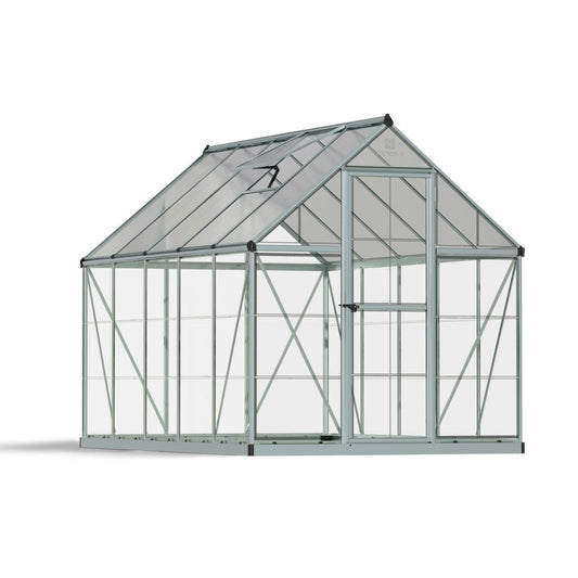 Hybrid Polycarbonate Greenhouse 6 x 10 ft. Silver Frame | Palram-Canopia-Delightful Yard
