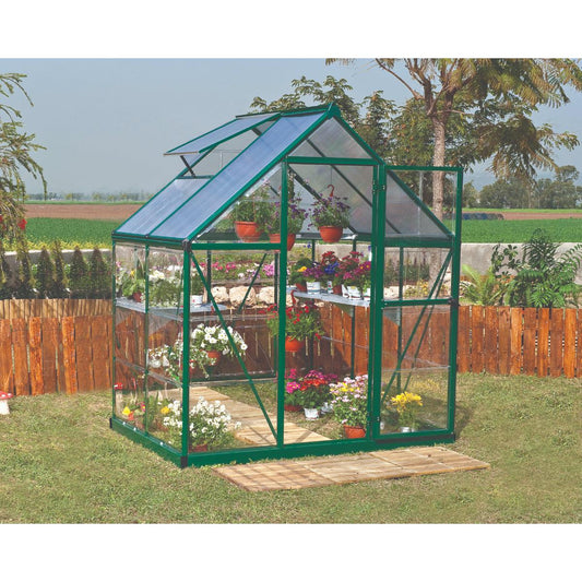 Hybrid Polycarbonate Greenhouse 6 x 4 ft. Green Frame | Palram-Canopia-Delightful Yard