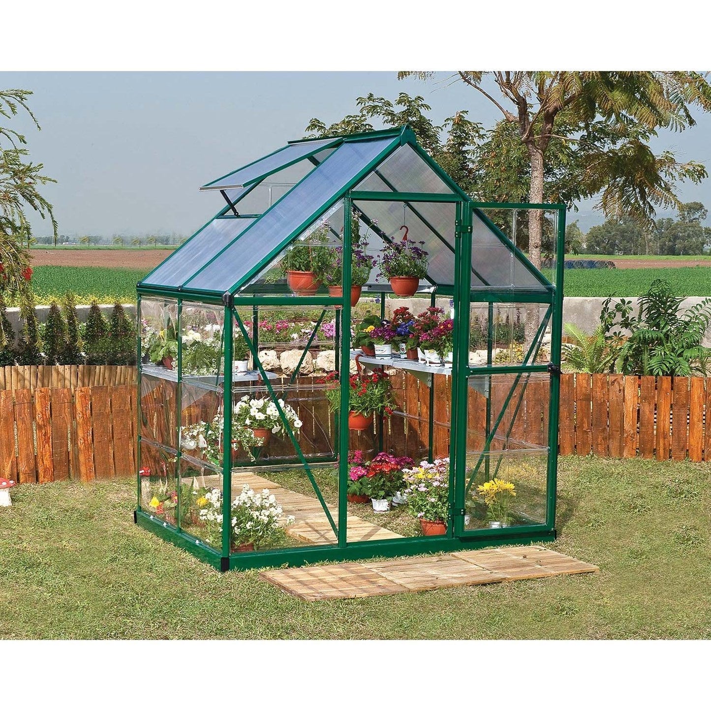 Hybrid Greenhouse 6 x 4 ft. Green Frame | Palram-Canopia - Delightful Yard