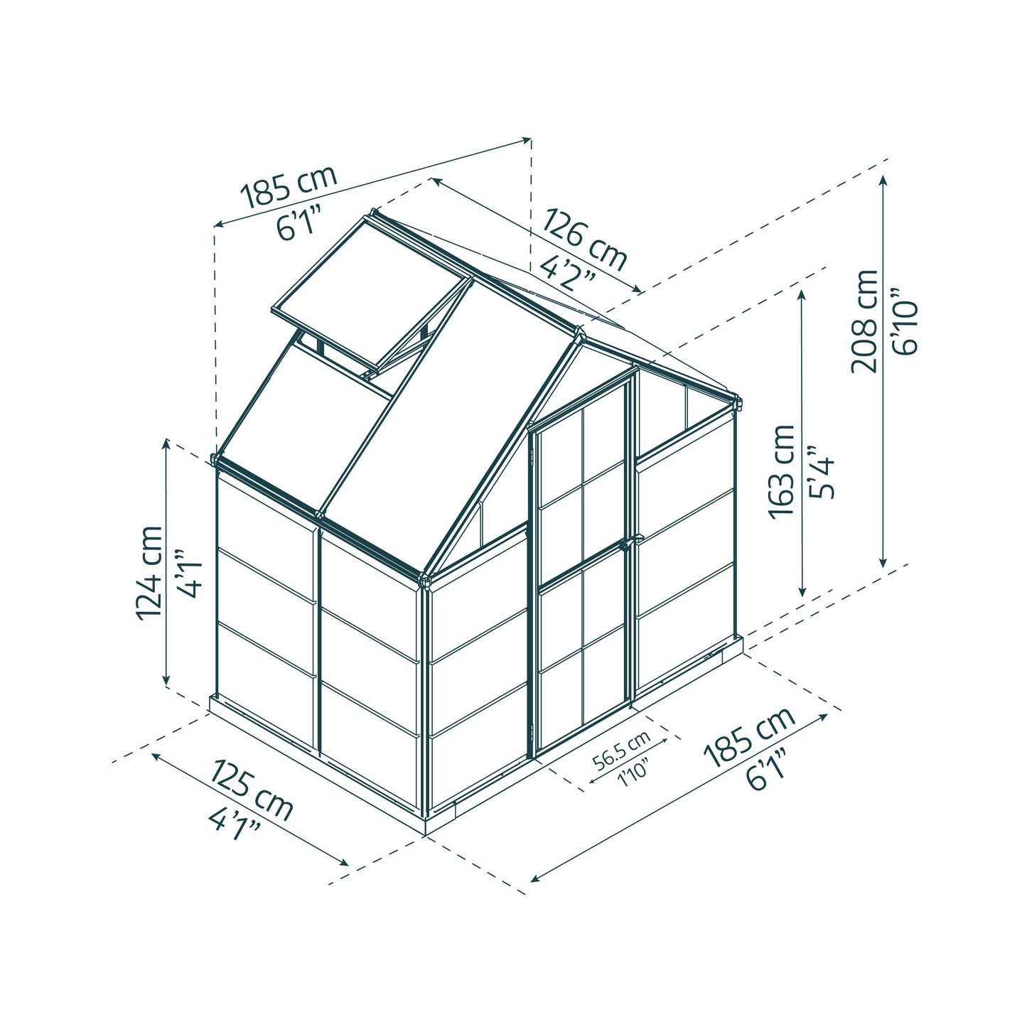 Hybrid Polycarbonate Greenhouse 6 x 4 ft. Grey Frame | Palram-Canopia-Delightful Yard