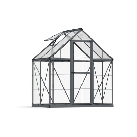 Hybrid Polycarbonate Greenhouse 6 x 4 ft. Grey Frame | Palram-Canopia-Delightful Yard