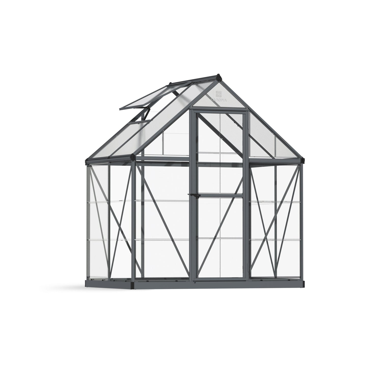 Hybrid Polycarbonate Greenhouse 6 x 4 ft. Grey Frame | Palram-Canopia-Delightful Yard