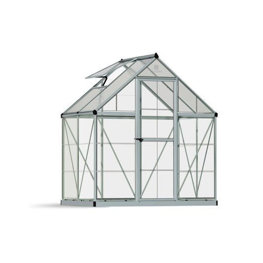 Hybrid Polycarbonate Greenhouse 6 x 4 ft. Silver Frame | Palram-Canopia-Delightful Yard