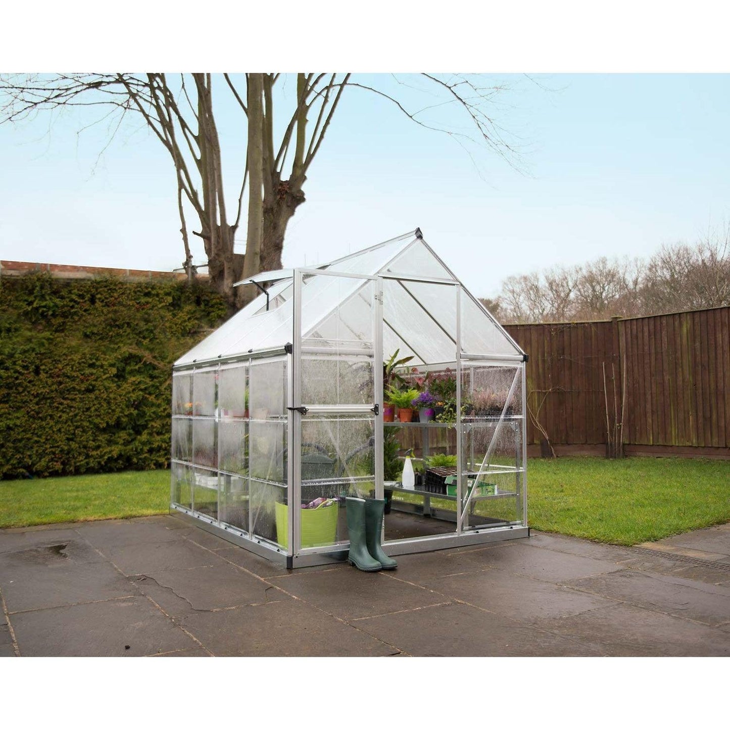 Hybrid Greenhouse 6 x 8 ft. Silver Frame | Palram-Canopia - Delightful Yard