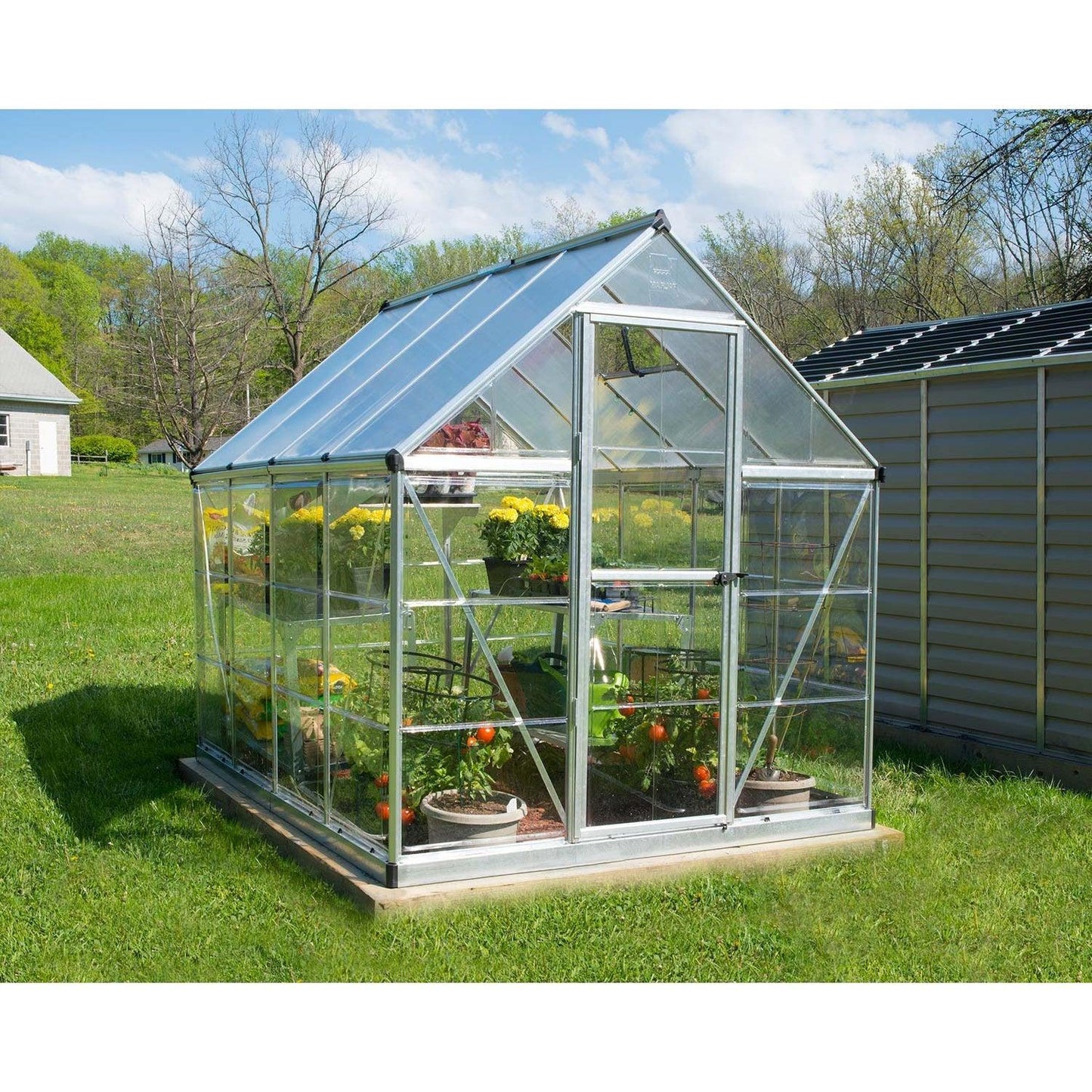 Hybrid Greenhouse 6 x 8 ft. Silver Frame | Palram-Canopia - Delightful Yard