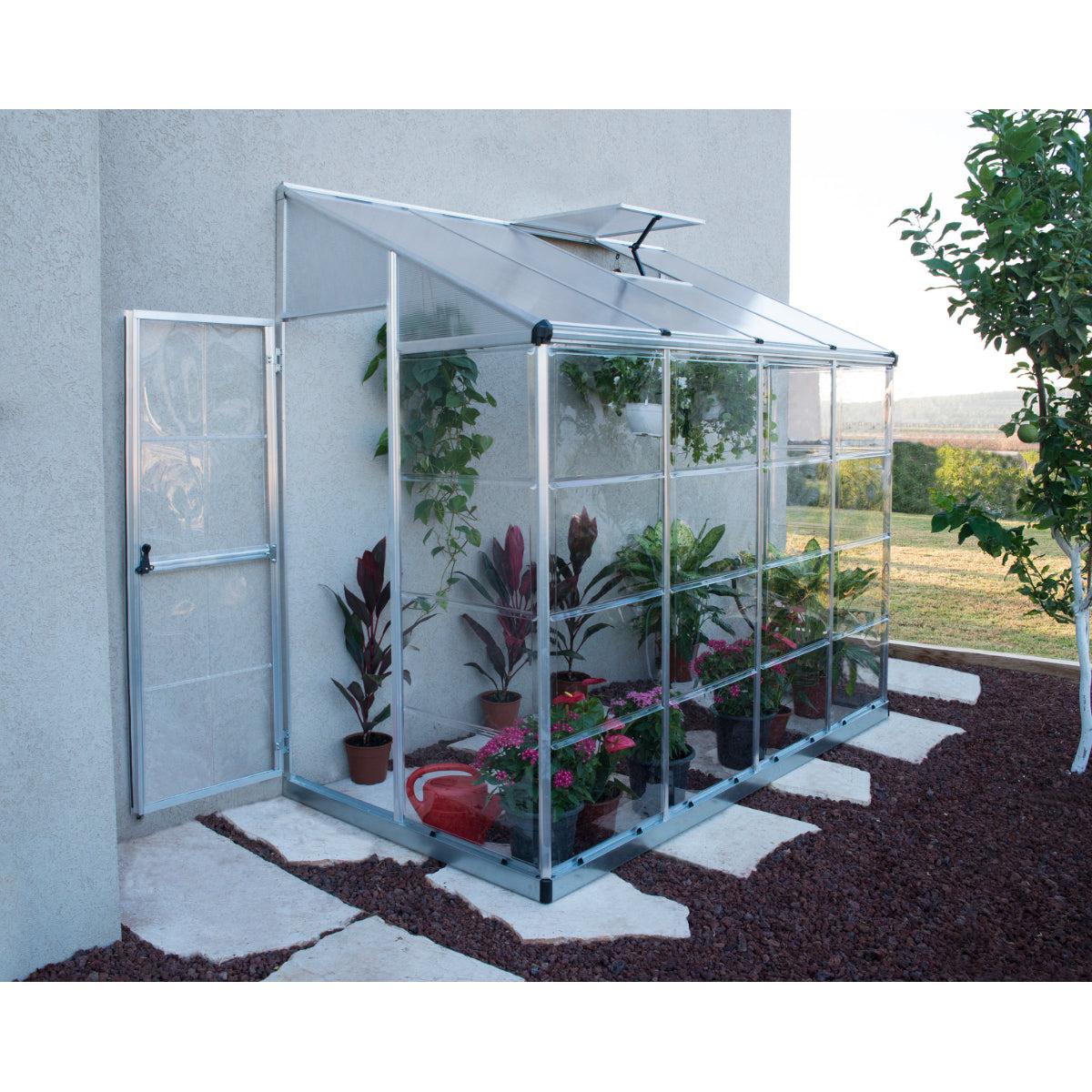 Lean-to Polycarbonate Greenhouse 8 x 4 ft. | Palram-Canopia-Delightful Yard