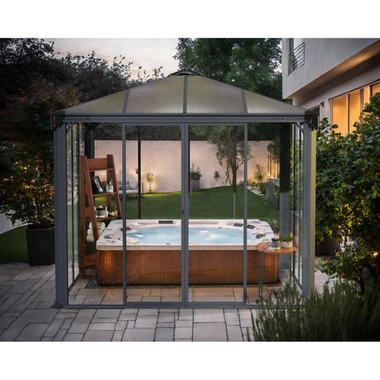 Ledro Enclosed Gazebo Solarium 10 x 10 ft. | Palram-Canopia-Delightful Yard