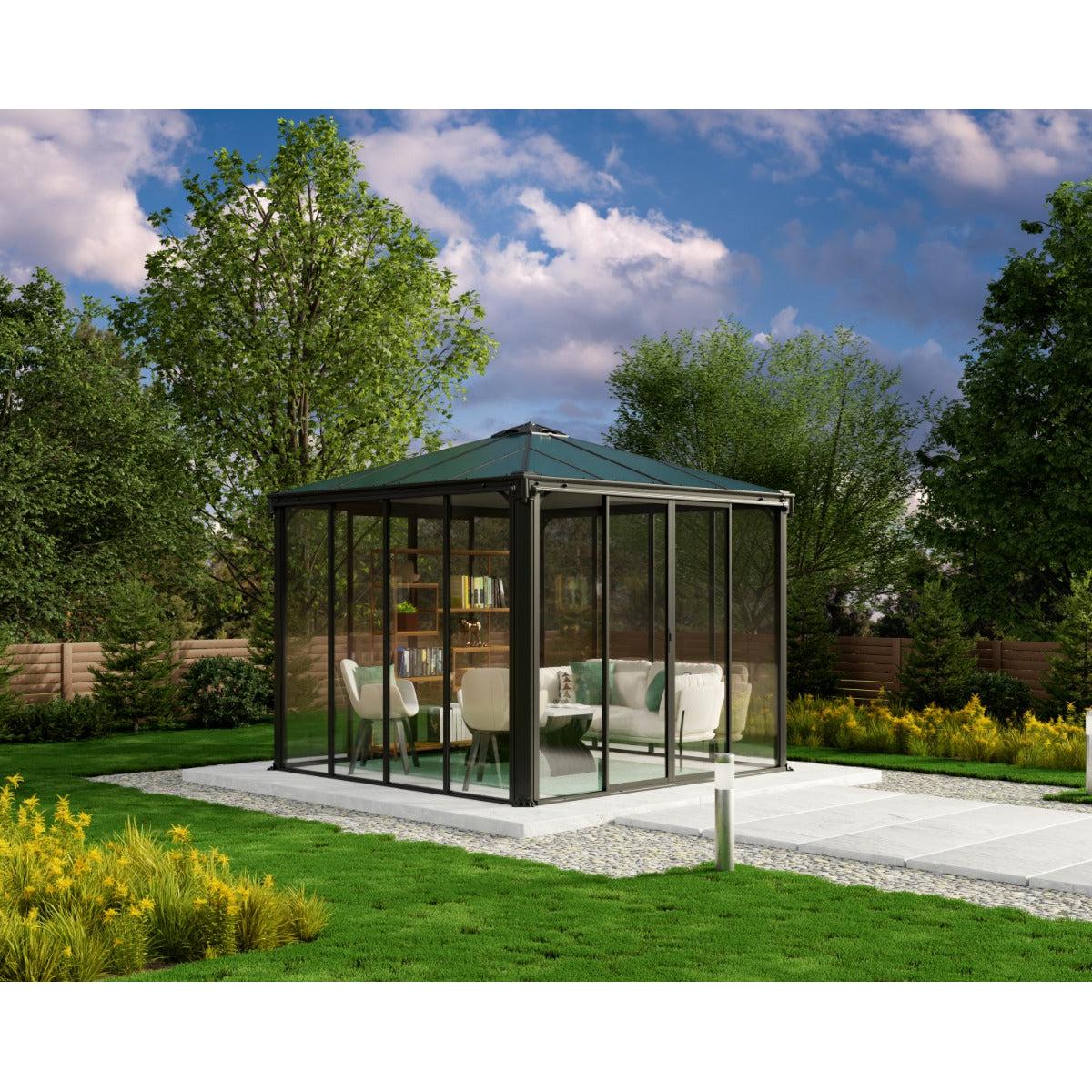 Ledro Enclosed Gazebo Solarium 10 x 10 ft. | Palram-Canopia-Delightful Yard
