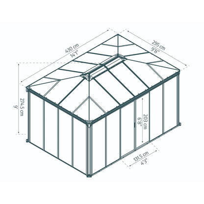 Ledro Enclosed Gazebo Solarium 10 x 14 ft. | Palram-Canopia-Delightful Yard